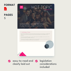 Hot Topic - Managing Work Related Functions and Events