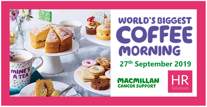 Macmillan Cancer Coffee Morning 2019 | All Welcome | HR Solutions
