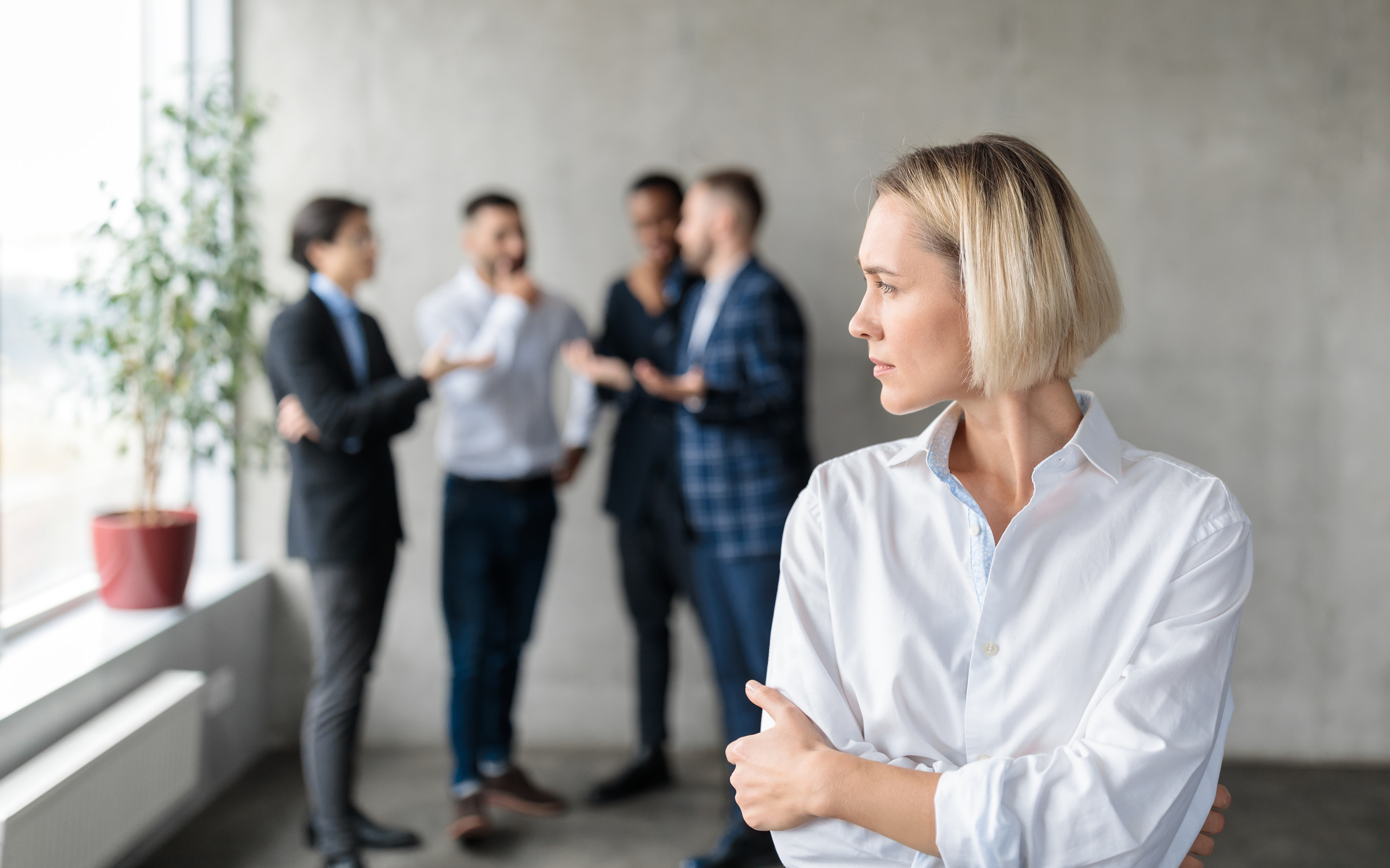 Woman being discriminated against at work